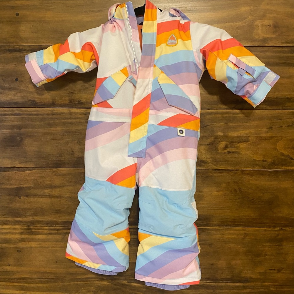 Burton Kids Rainbow Stripe One-Piece Snowsuit - Pastel Multicolor